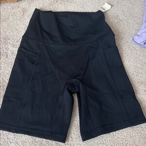 Black High-Waisted Biker Shorts